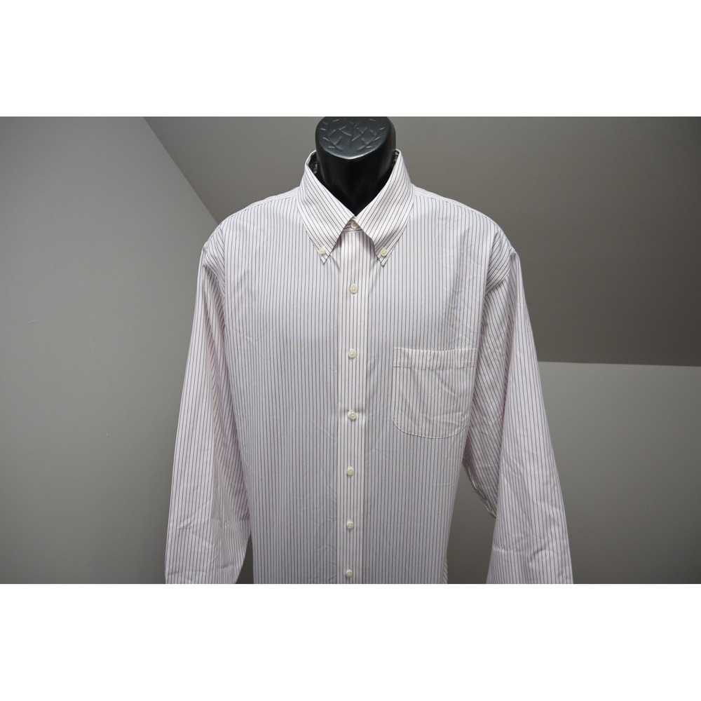 Brooks Brothers Button Down Shirt Mens XL 17.5-34 Traditional Fit Striped EUC - Picture 2 of 10
